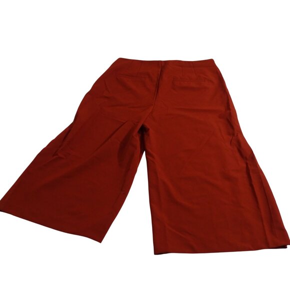 Eloquii Wide Leg Cropped Pants Women Size 16 Rust Brown Side Zipper Pockets NEW - Picture 4 of 10